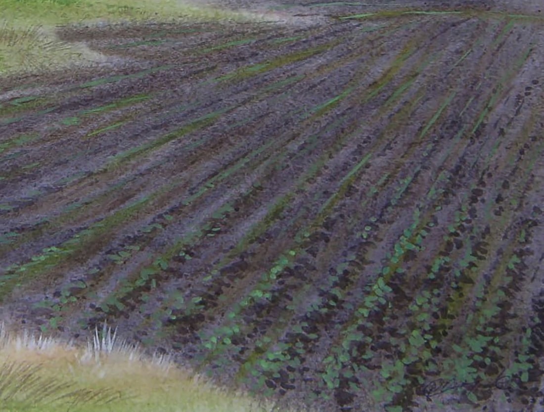 Watercolor painting Spring field Valery Savenets - 2