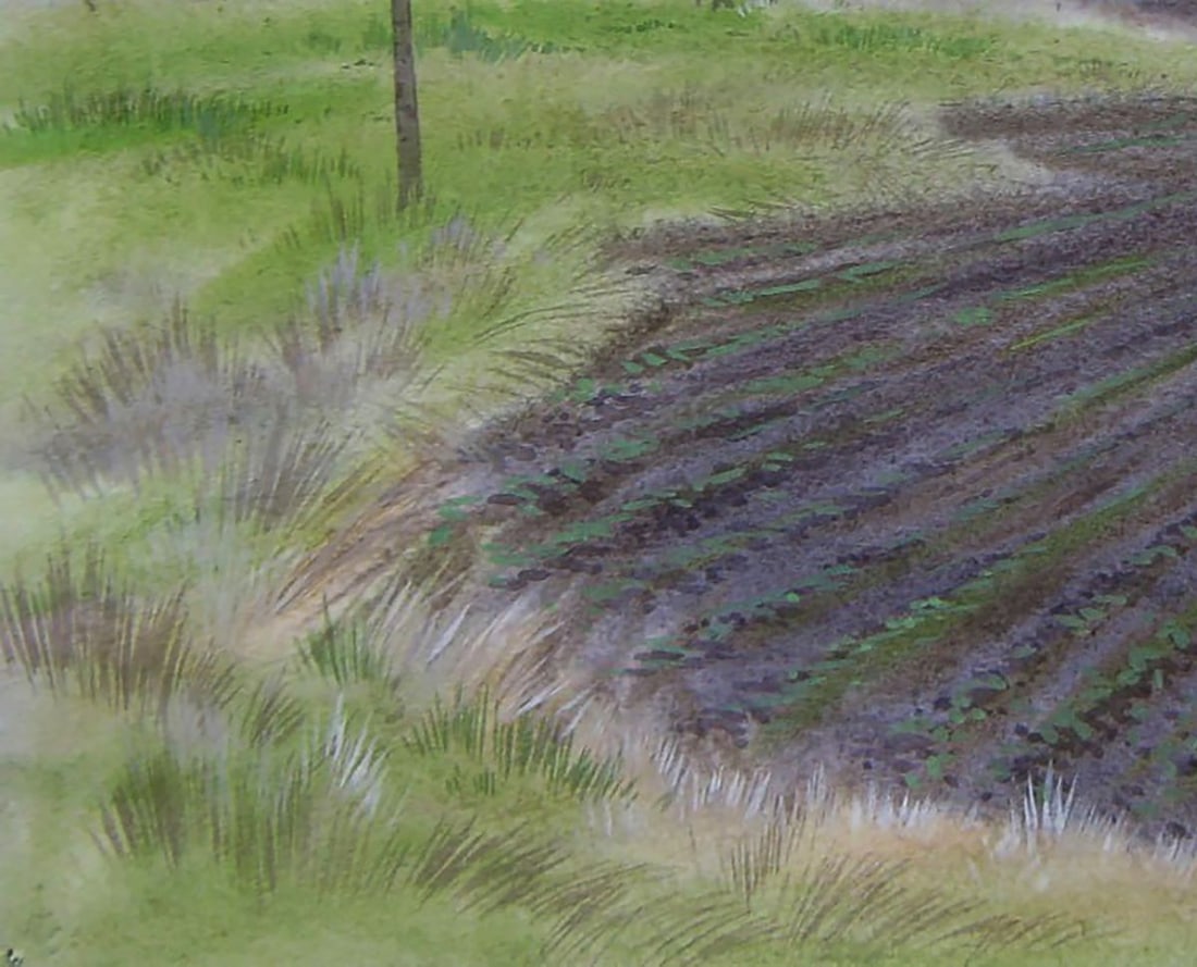 Watercolor painting Spring field Valery Savenets - 3