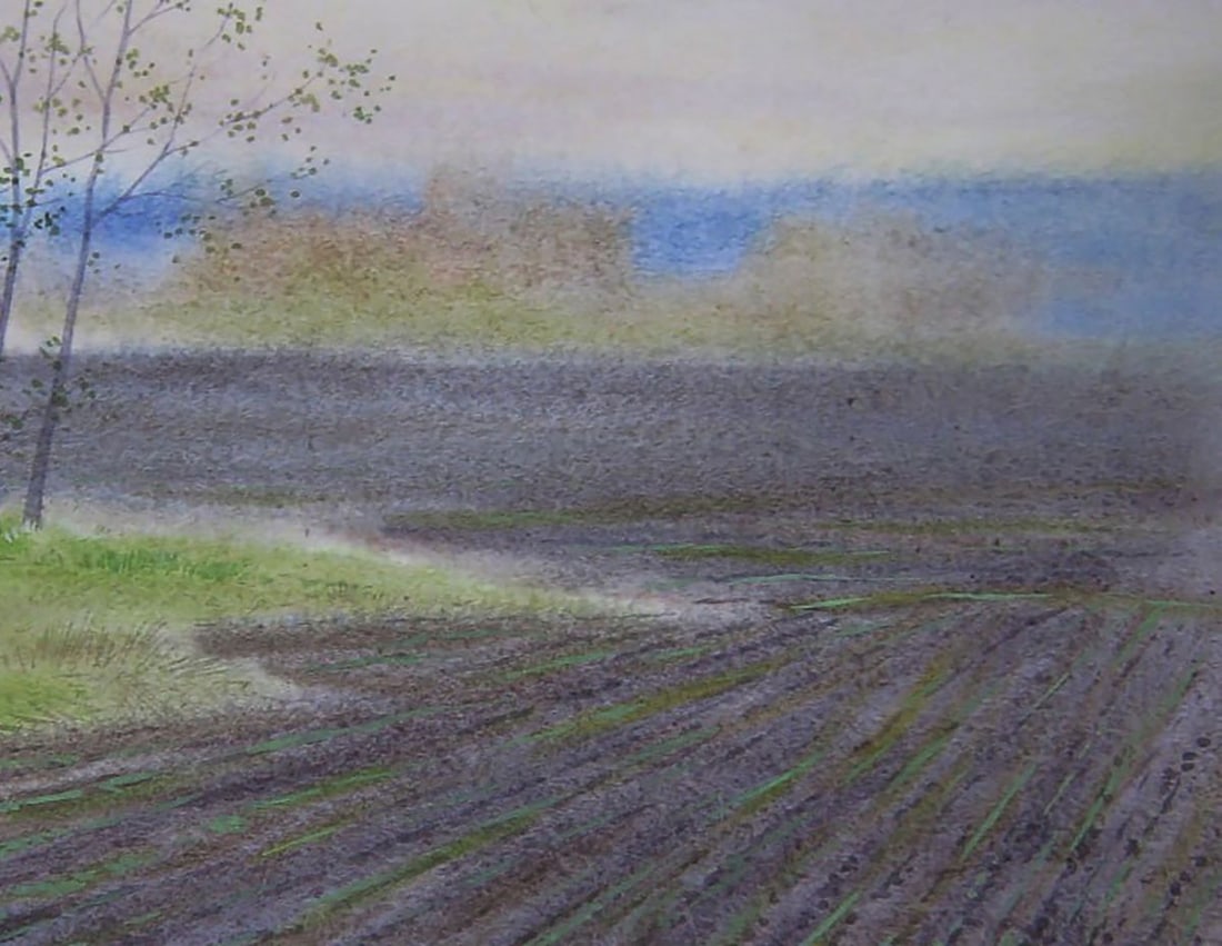Watercolor painting Spring field Valery Savenets - 5