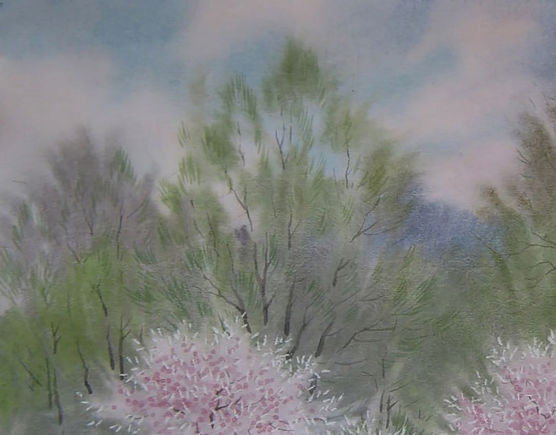 Watercolor painting Blooming spring nature Valery Savenets - 4