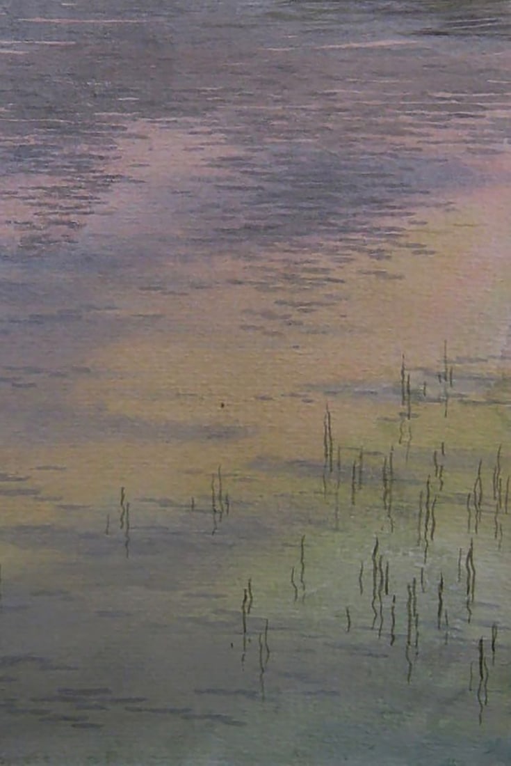 Watercolor painting Morning river Valery Savenets - 2