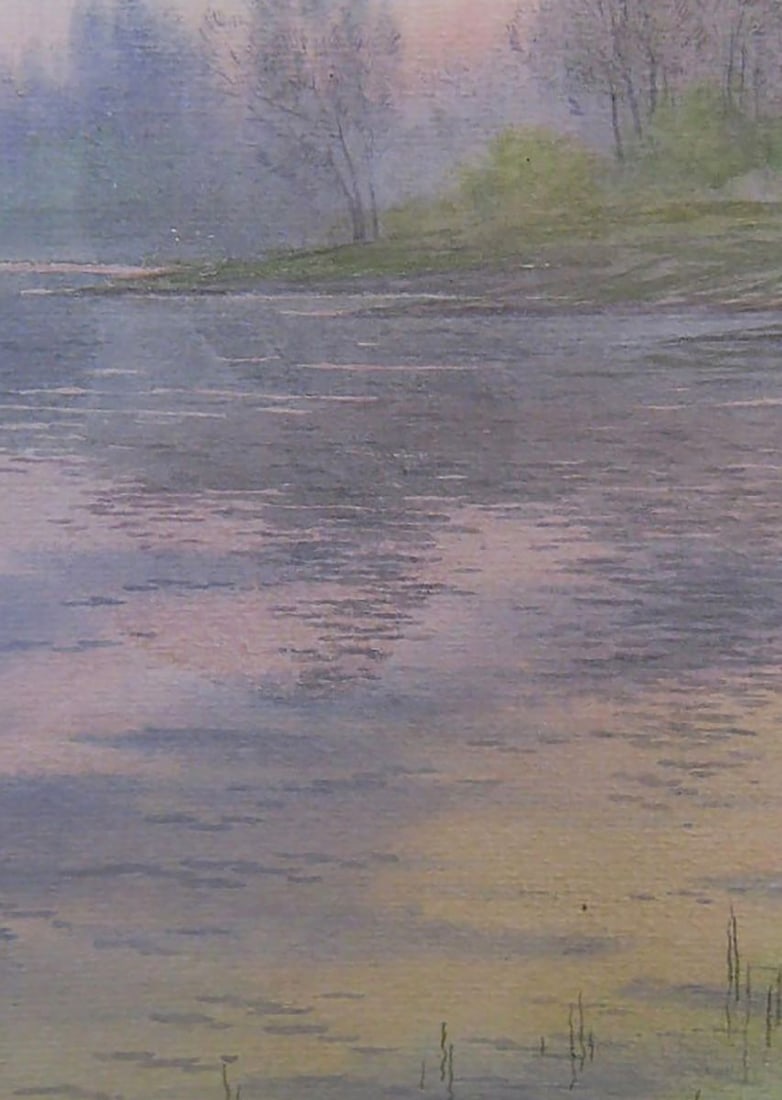 Watercolor painting Morning river Valery Savenets - 6