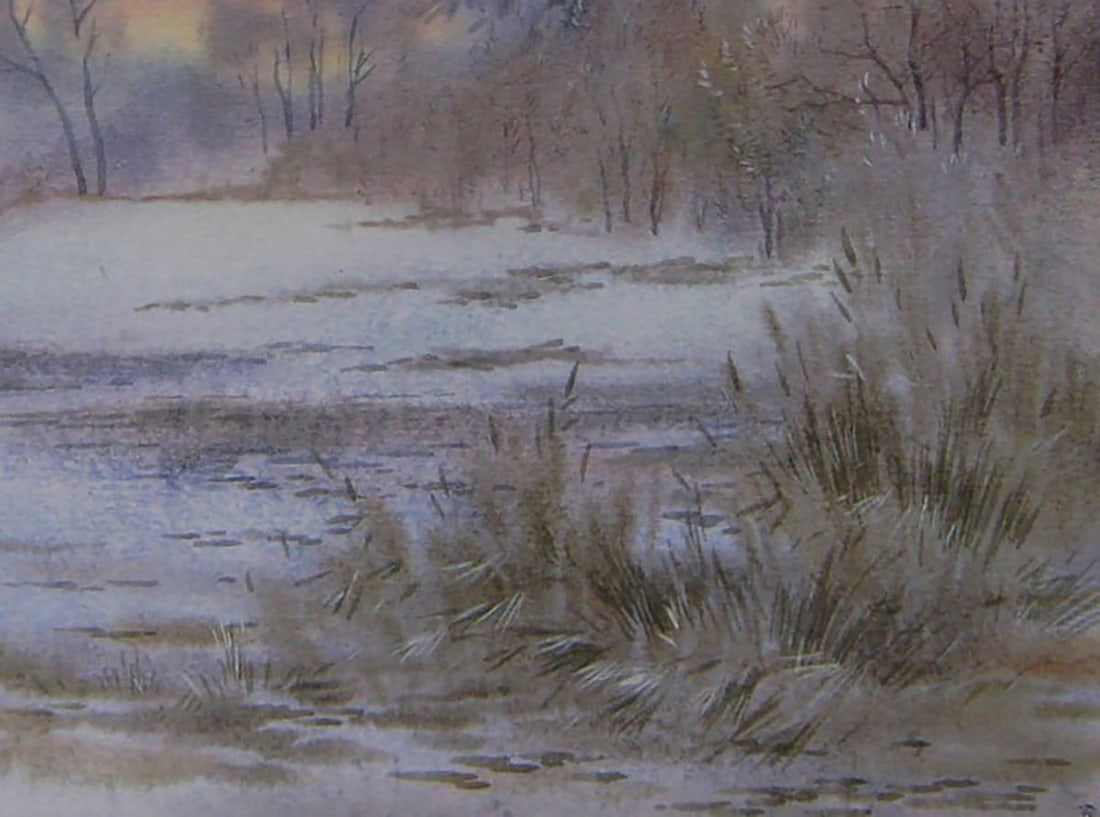Watercolor painting Winter wind Valery Savenets - 2