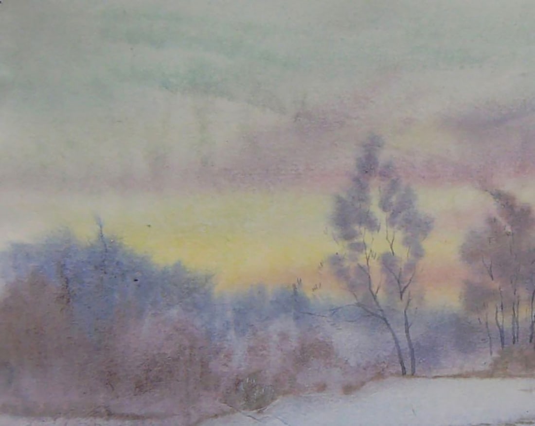 Watercolor painting Winter wind Valery Savenets - 4