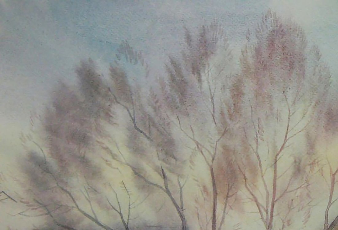Watercolor painting Winter morning Valery Savenets - 4