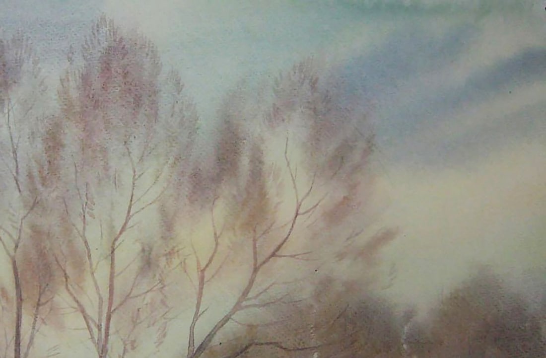 Watercolor painting Winter morning Valery Savenets - 5