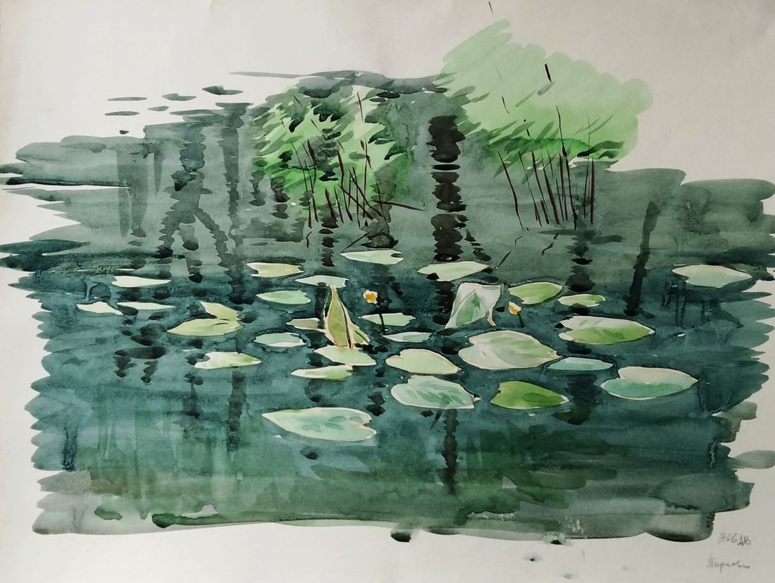 Watercolor painting Mirror of sky and secrets Vitaly Duhnevich: Title: Watercolor painting Mirror of sky and secrets Vitaly Duhnevich Description: NoDuhn 72 *** ABoUT THIS PAINTING *** * TITLE: "Mirror of sky and secrets" * ARTISTS: Vitaly Duhnevich * SIZE: 29x39