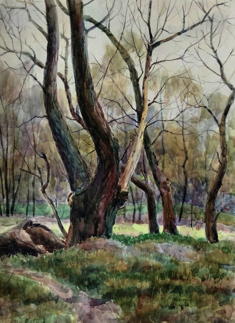 Watercolor painting Silent witnesses of the secrets Vitaly Duhnevich (1 of 5)