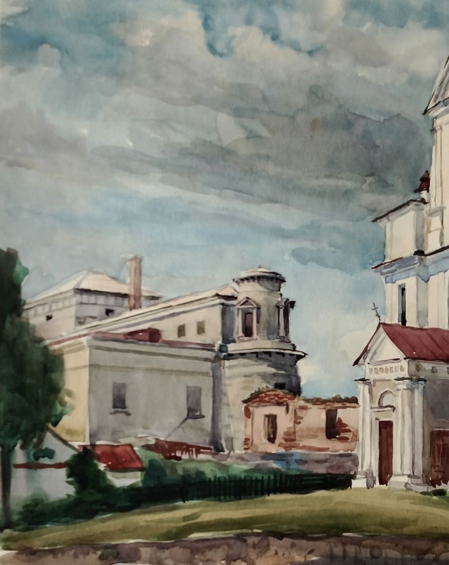 Watercolor painting Memory of stone and prayer Vitaly Duhnevich - 2