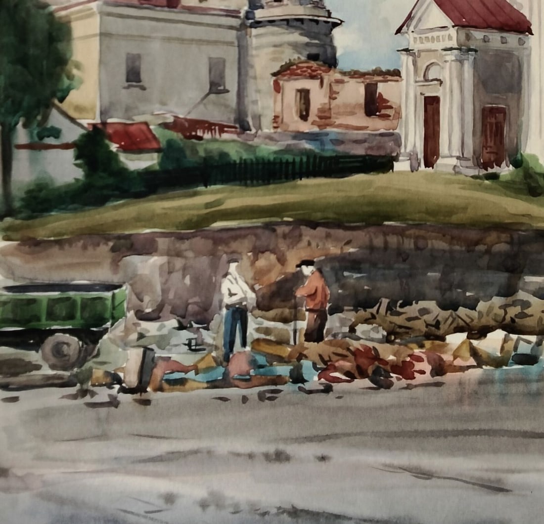 Watercolor painting Memory of stone and prayer Vitaly Duhnevich - 4