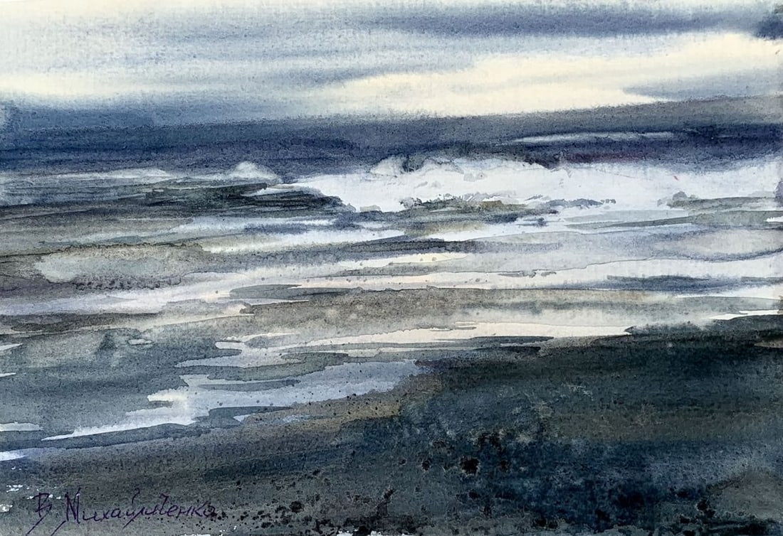 Watercolor painting In the swamps Viktor Mikhailichenko: Title: Watercolor painting In the swamps Viktor Mikhailichenko Description: No1360 *** ABOUT THIS PAINTING *** * TITLE: "In the swamps" * ARTISTS: Viktor Mikhailichenko * SIZE: 14.5x21 cm/'5.70?8.26 i