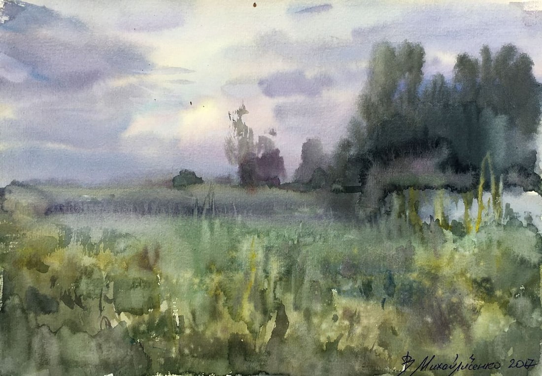 Watercolor painting Forest decorations Viktor Mikhailichenko: Title: Watercolor painting Forest decorations Viktor Mikhailichenko Description: No1367 *** ABOUT THIS PAINTING *** * TITLE: "Forest decorations" * ARTISTS: Viktor Mikhailichenko * SIZE: 21?30 cm/'8.2