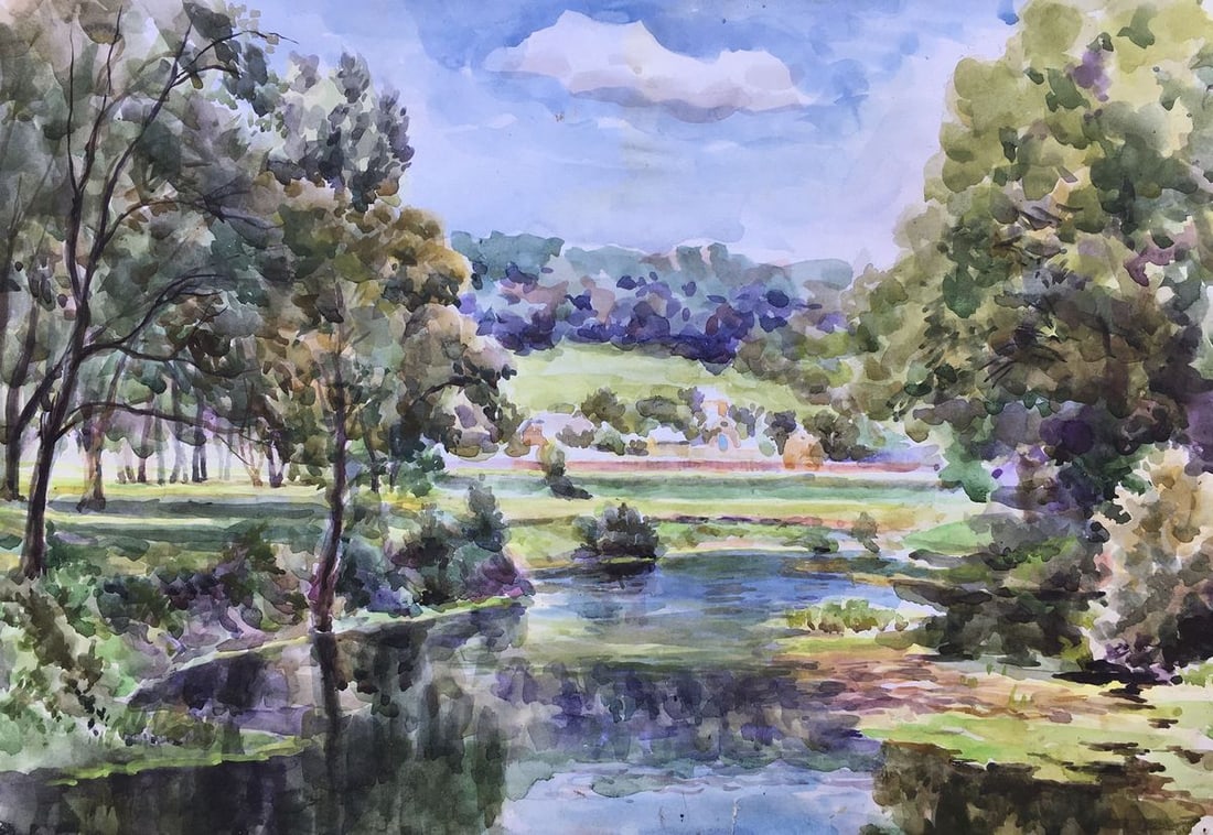 Watercolor painting Silence Alexander Arkadievich Litvinov: Title: Watercolor painting Silence Alexander Arkadievich Litvinov Description: No1411AAA *** ABOUT THIS PAINTING *** * TITLE: "Silence" * ARTISTS: Alexander Arkadievich Litvinov * SIZE: 29,5?42,5 cm/'