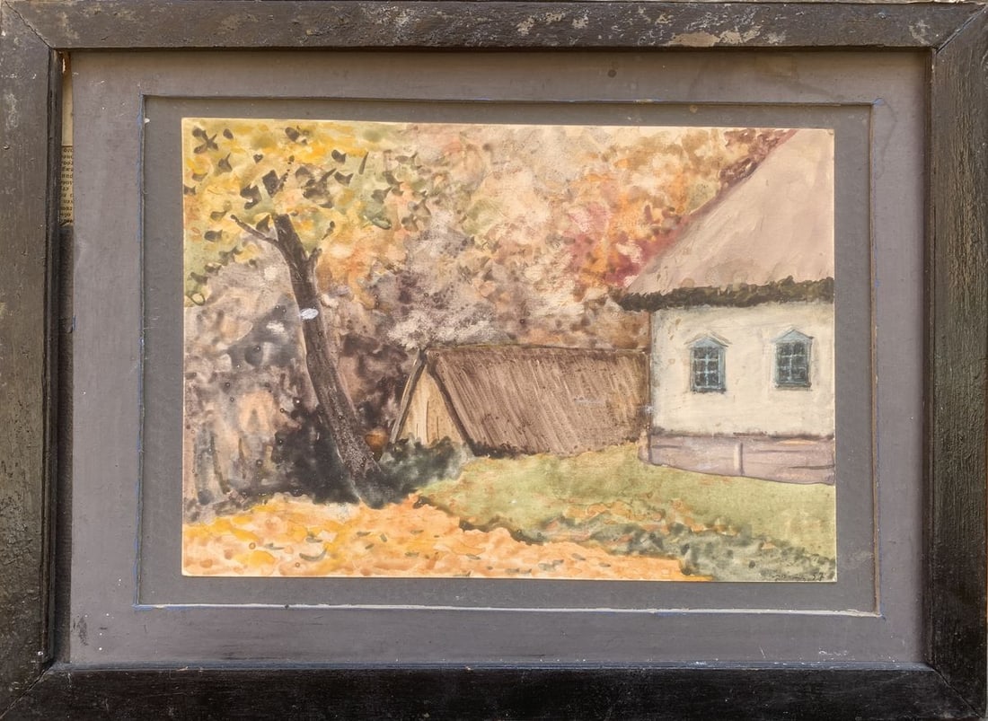 Watecolor painting Once in the village: Title: Watecolor painting Once in the village Description: No1498 *** ABOUT THIS PAINTING *** * TITLE: " Once in the village " * ARTISTS: Unknown artist * SIZE: 32?42 cm/' 12,59?16,53 inches' * MEDIUM