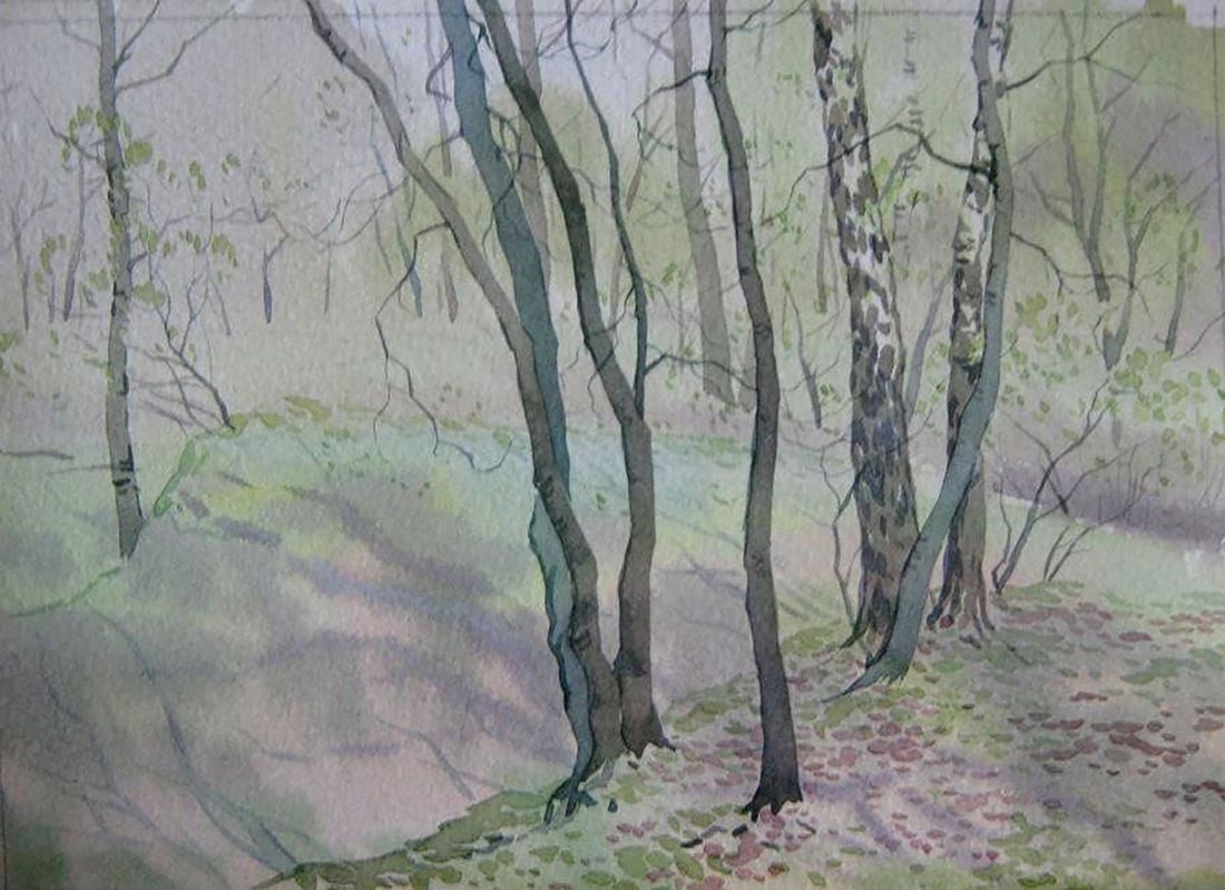 Watercolor painting Forest sketch Kalebets Valery: Title: Watercolor painting Forest sketch Kalebets Valery Description: NoSav 127 *** ABOUT THIS PAINTING *** * TITLE: "Forest sketch" * ARTISTS: Kalebets Valery * SIZE: 18x25 cm/'7.08x9.84 inches' * ME