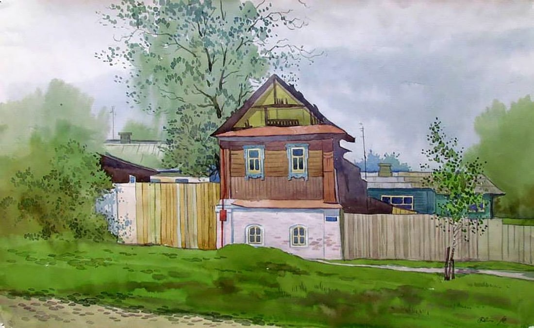 Watercolor painting Old house in the village Kalebets Valery: Title: Watercolor painting Old house in the village Kalebets Valery Description: NoSav 136 *** ABOUT THIS PAINTING *** * TITLE: "Old house in the village" * ARTISTS: Kalebets Valery * SIZE: 30x50 cm/'