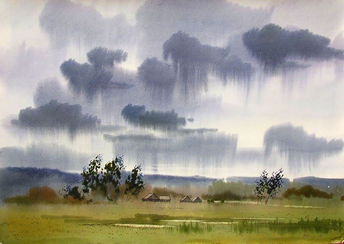 Watercolor painting Windy day Kalebets Valery: Title: Watercolor painting Windy day Kalebets Valery Description: NoSav 148 *** ABOUT THIS PAINTING *** * TITLE: "Windy day" * ARTISTS: Kalebets Valery * SIZE: 50x70 cm/'19.68x27.55 inches' * MEDIUM: