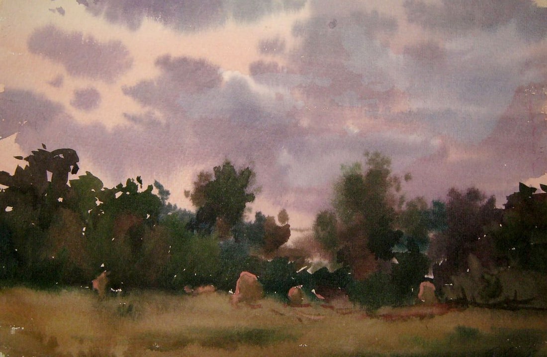 Watercolor painting Evening sketch Kalebets Valery: Title: Watercolor painting Evening sketch Kalebets Valery Description: NoSav 181 *** ABOUT THIS PAINTING *** * TITLE: "Evening sketch" * ARTISTS: Kalebets Valery * SIZE: 34x23 cm/'13.38x9.05 inches' *