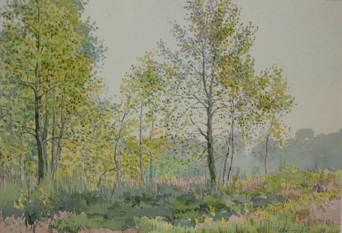 Watercolor painting October warm days Kalebets Valery: Title: Watercolor painting October warm days Kalebets Valery Description: NoSav 298 *** ABOUT THIS PAINTING *** * TITLE: "October warm days" * ARTISTS: Kalebets Valery * SIZE: 18x25 cm/'7.08x9.84 inch