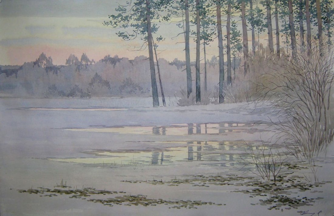 Watercolor painting It's warmer Kalebets Valery: Title: Watercolor painting It's warmer Kalebets Valery Description: NoSav 315 *** ABOUT THIS PAINTING *** * TITLE: "It's warmer" * ARTISTS: Kalebets Valery * SIZE: 40x60 cm/'15.74x23.62 inches' * MEDI