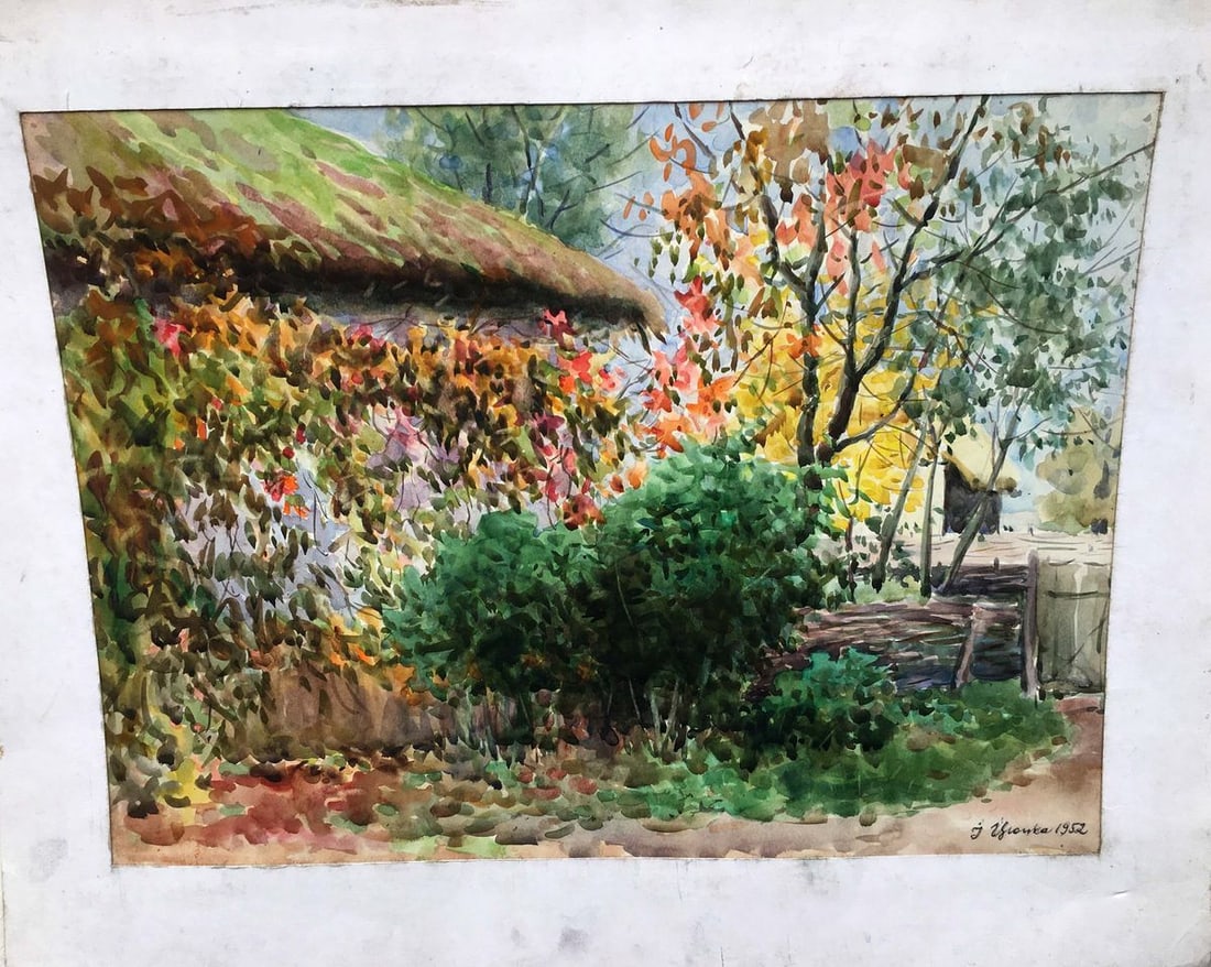 Watercolor painting Courtyard landscape Tsyupka Ivan Kirillovich: Title: Watercolor painting Courtyard landscape Tsyupka Ivan Kirillovich Description: No866 *** ABOUT THIS PAINTING *** * TITLE: "Courtyard landscape" * ARTISTS: Tsyupka Ivan Kirillovich * SIZE: 35x46