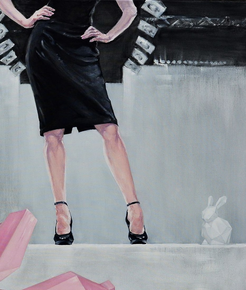 Oil painting Pink paper rabbit Oleg Kateryniuk - 7