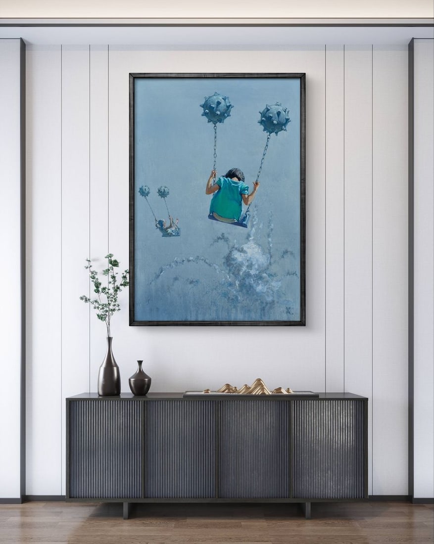 Oil painting Aerial skating Oleg Kateryniuk - 2