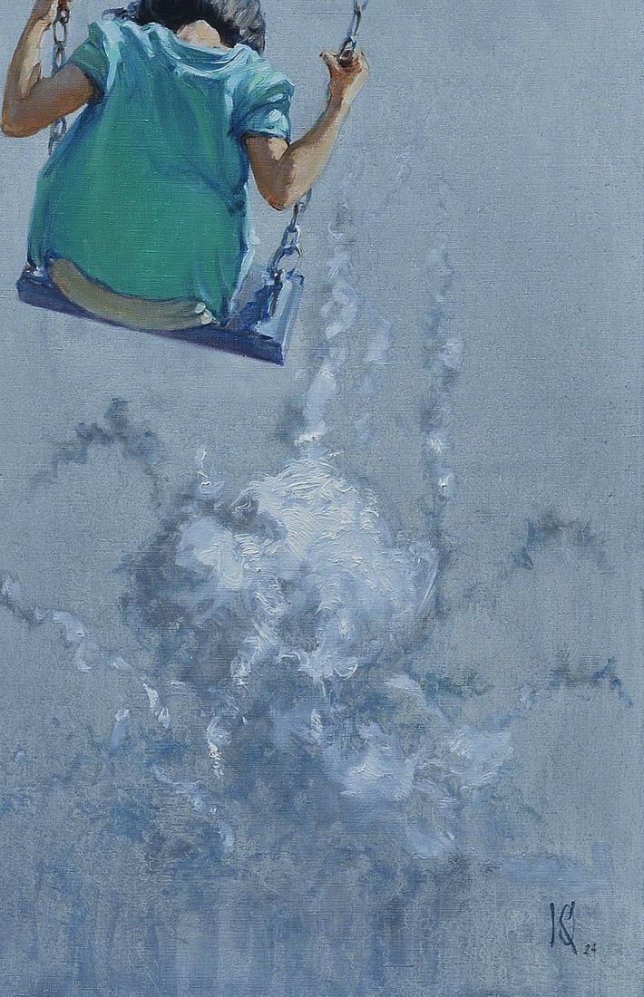 Oil painting Aerial skating Oleg Kateryniuk - 4