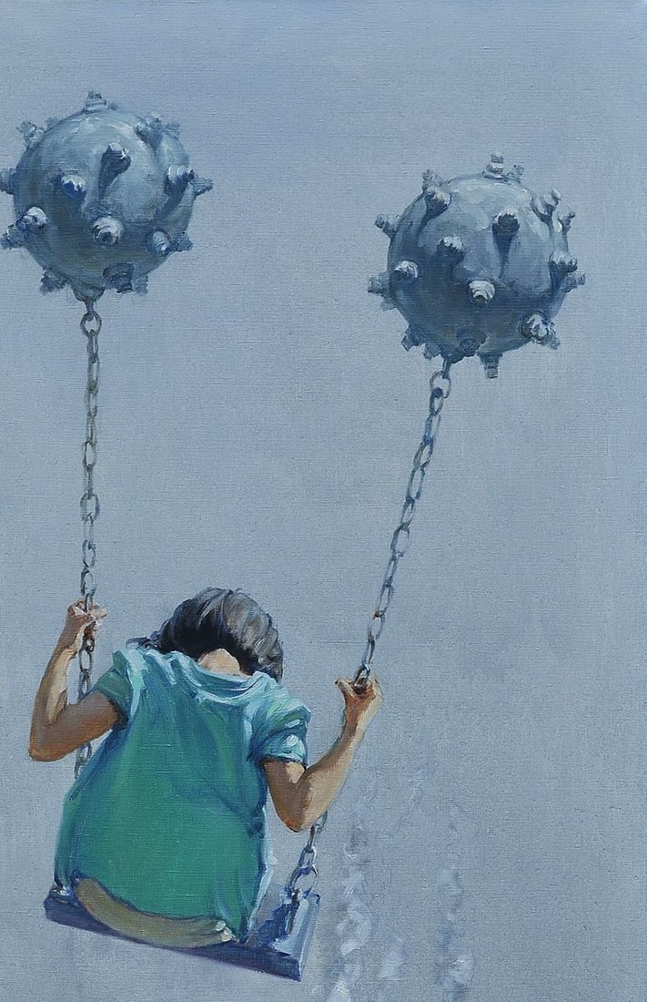 Oil painting Aerial skating Oleg Kateryniuk - 7