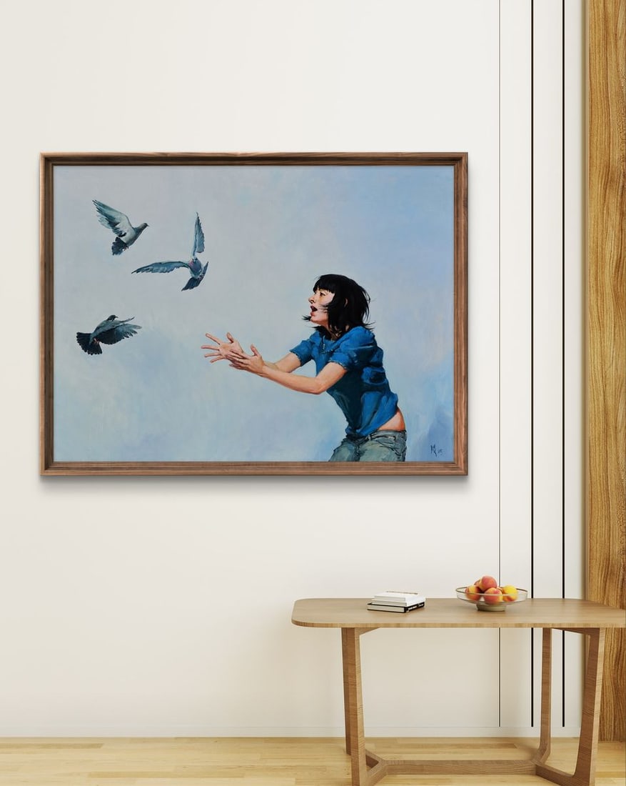 Oil painting So scare a dove Oleg Kateryniuk - 2