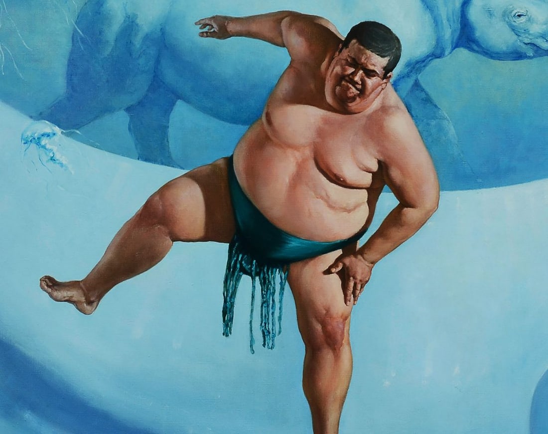 Oil painting White rhinoceros Oleg Kateryniuk - 8