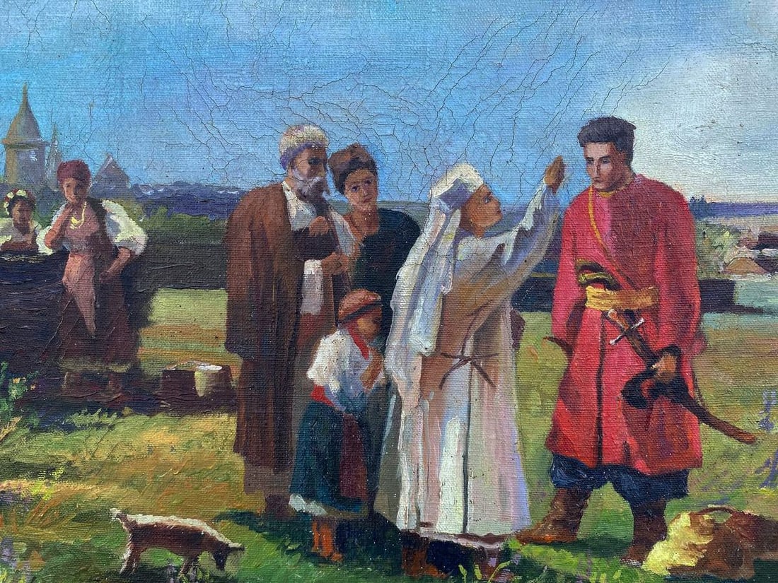 Oil painting Sending off to war Unknown artist - 3