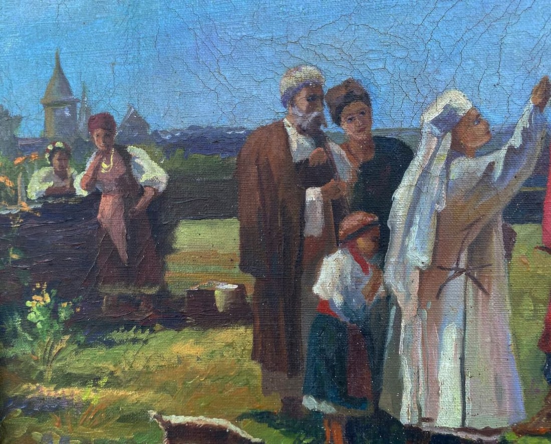 Oil painting Sending off to war Unknown artist - 4