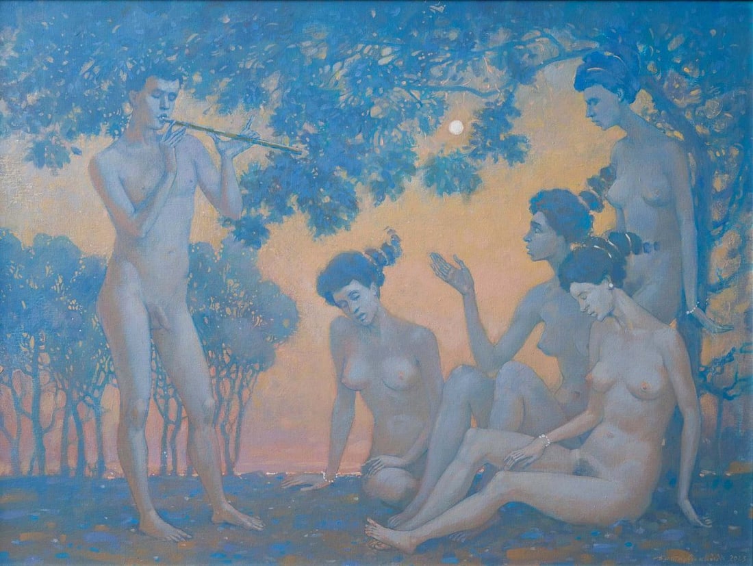 Acrylic painting Romantic motive Nicolay Vydcovsky: Title: Acrylic painting Romantic motive Nicolay Vydcovsky Description: No.Bytk 43 *** ABOUT THIS PAINTING *** * TITLE: "Romantic motive" * ARTISTS: Nicolay Vydcovsky * SIZE: 60x80 cm/'23.62x31.49