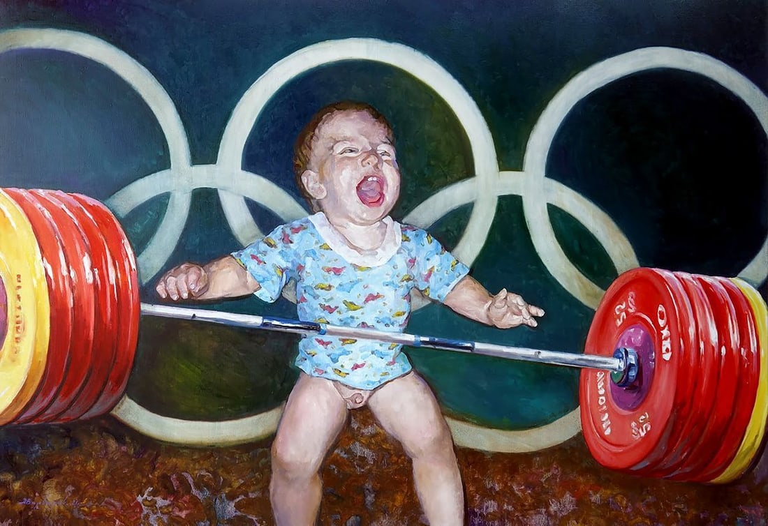 Oil painting Champion Varvarov Anatoly Viktorovich: Title: Oil painting Champion Varvarov Anatoly Viktorovich Description: No.Varv 177 *** ABOUT THIS PAINTING *** * TITLE: "Champion" * ARTISTS: Varvarov Anatoly Viktorovich * SIZE: 135x195 cm/'53.14x76.