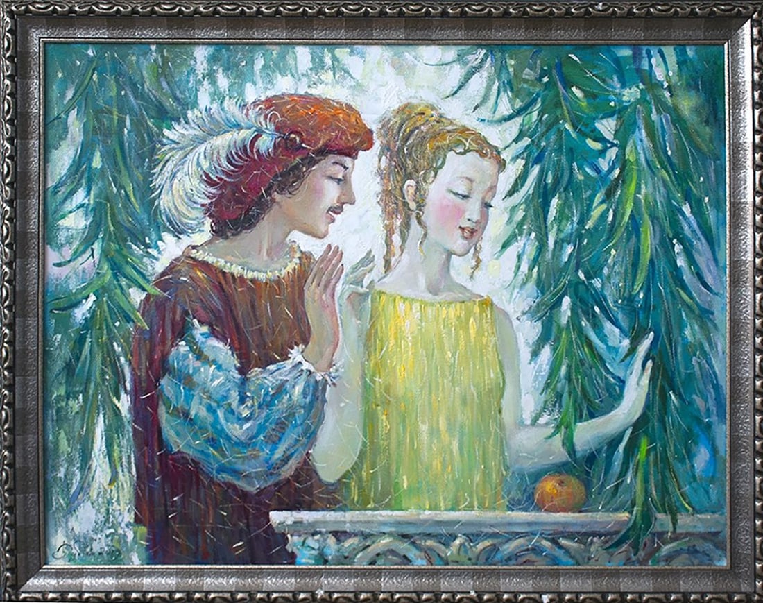 Oil painting Romeo and Juliet Titinin Yurii: Title: Oil painting Romeo and Juliet Titinin Yurii Description: No.Dub 31 *** ABOUT THIS PAINTING *** * TITLE: "Romeo and Juliet" * ARTISTS: Titinin Yurii * SIZE: 55x70 cm/'21.65x27.55 inches' *