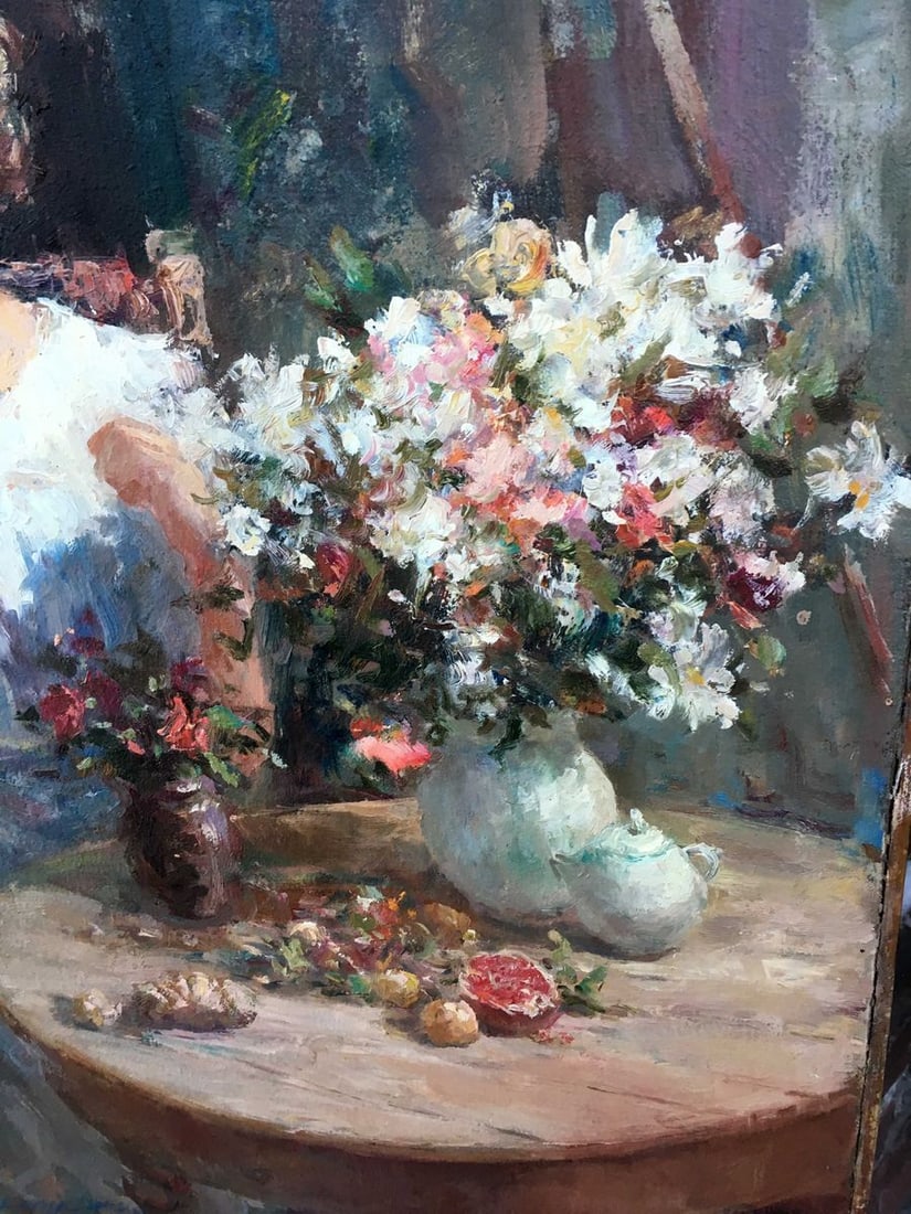 Pensive girl oil painting - 8