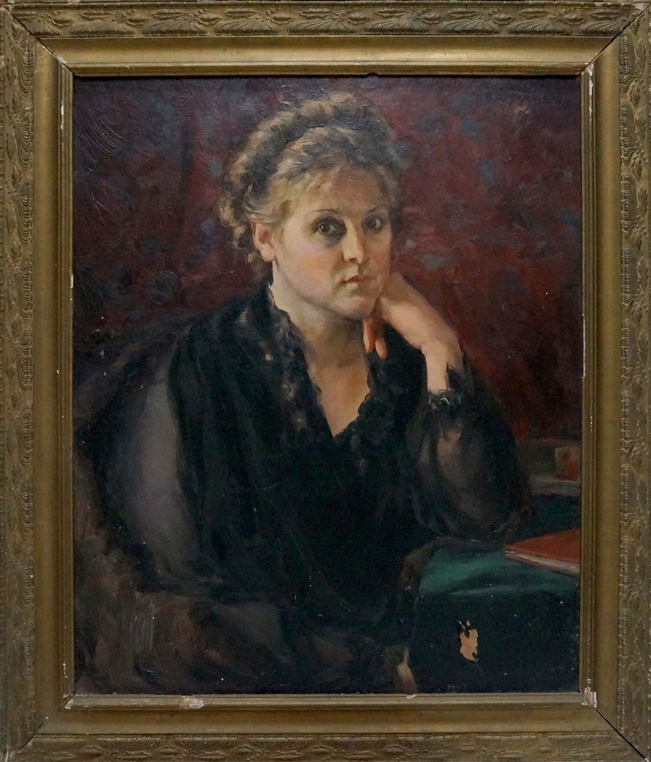 Oil painting Woman portrait N. Dobronravov: Title: Oil painting Woman portrait N. Dobronravov Description: No.Vern 1596 *** ABOUT THIS PAINTING *** * TITLE: "Woman portrait" * ARTISTS: N. Dobronravov * SIZE: 61x75 cm/'24.01x29.52 inches', frame