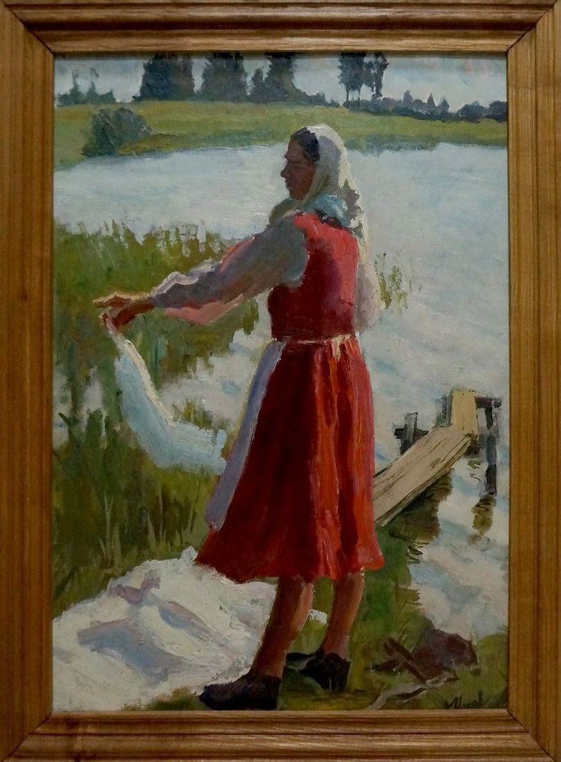 Oil painting Washing Chakov: Title: Oil painting Washing Chakov Description: No.Vern 1614 *** ABOUT THIS PAINTING *** * TITLE: "Washing" * ARTISTS: Chakov * SIZE: 70x49 cm/'27.55x19.29 inches', frame size: 80x59 cm/'31.49x23.22
