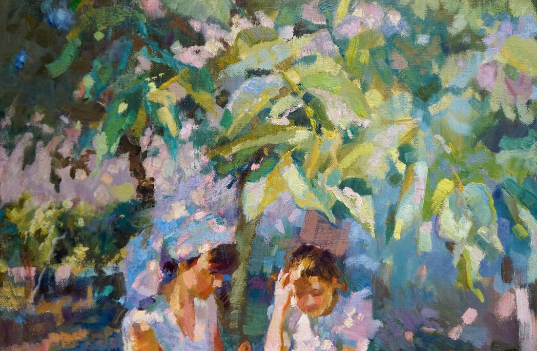 Oil painting Children in the garden Chaus Victor Nikolaevich - 3