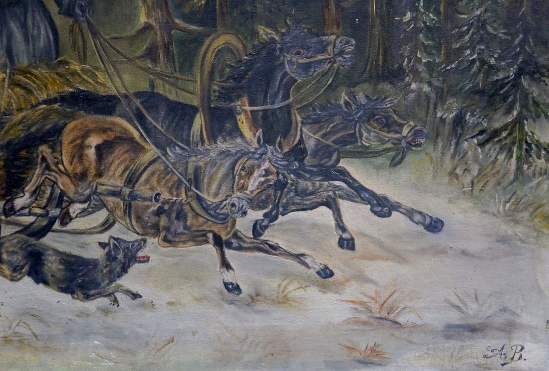 Oil painting On the hunt - 5