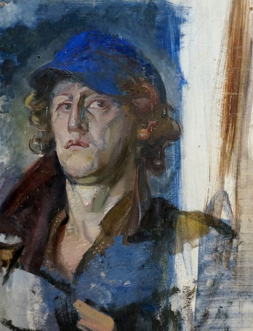 Oil painting Portrait of the artist: Title: Oil painting Portrait of the artist Description: No.Vern 1075 *** ABOUT THIS PAINTING *** * TITLE: "Portrait of the artist" * ARTISTS: Unknown artist * SIZE: 51x40 cm/'31.49x47.24 inches' *