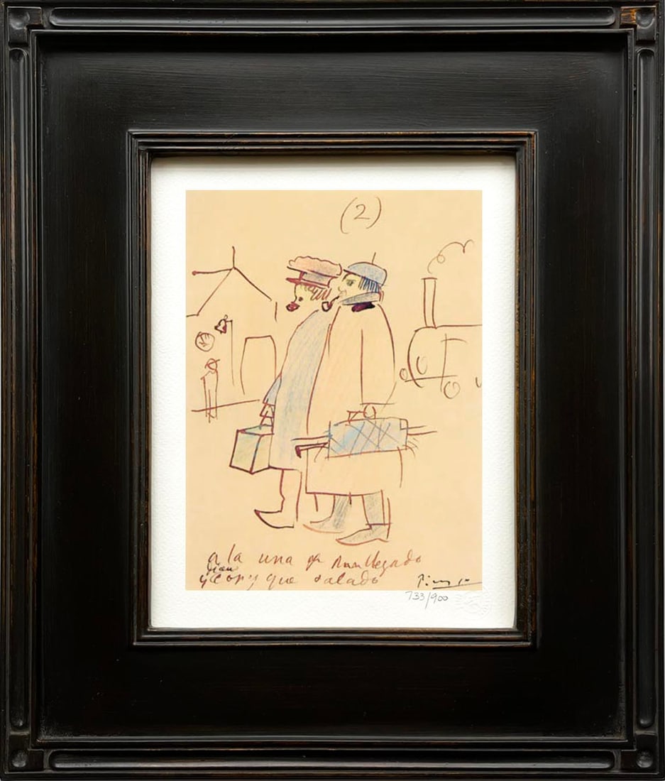 Pablo Picasso Trip To Paris 2 Limited Edition Framed: Title: Pablo Picasso Trip To Paris 2 Limited Edition Framed Description: Country: Spain Title: Trip To Paris 2 Medium: Giclees Marks: Limited Edition numbered, not signed Paper: Arches paper 10 x 8 in
