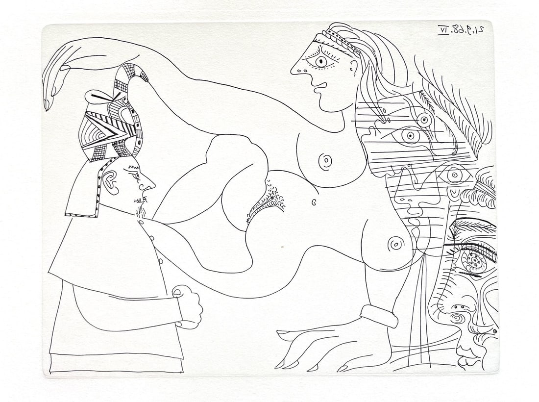 Picasso Gravure Apollinaire Les onze mille verges 4: Title: Picasso Gravure Apollinaire Les onze mille verges 4 Description: Title: Les onze mille verges 4 Artist: Pablo Picasso Country: Spain Medium: Gravure Marks: Not signed, numbered Paper: Grand
