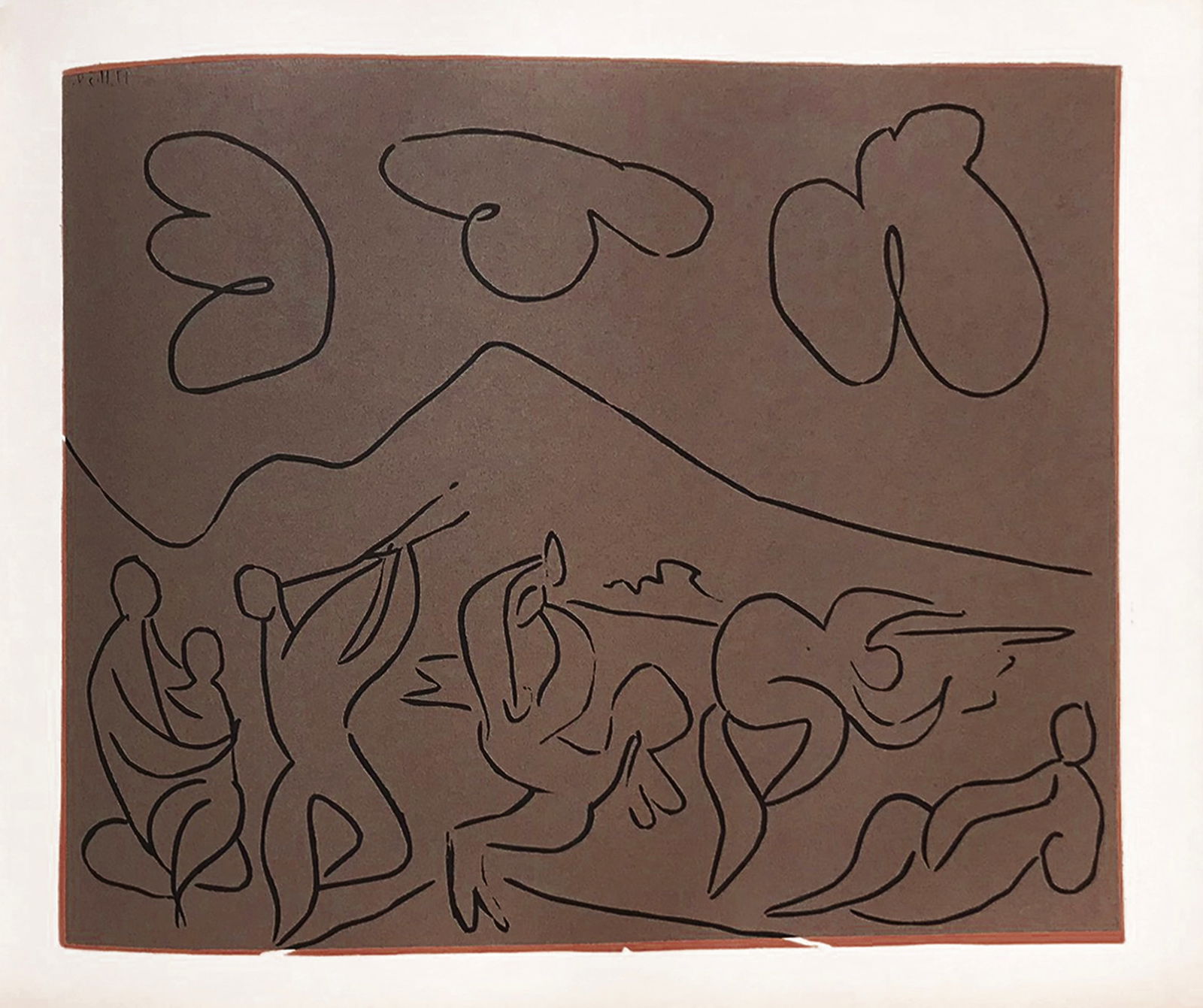 Picasso 24 Bacchanale dated 17-11-59: Title: Picasso 24 Bacchanale dated 17-11-59 Description: Country: Spain Title: Bacchanale, dated 17-11-59 Medium: Multichrome - 24 Marks: Not signed, not numbered Paper size 12.50 x 15 inch on heavy p