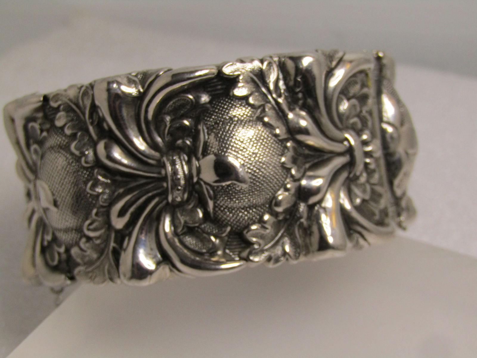 Vintage Wide Raised Hinged Bracelet, Hollywood Regency Style, Whiting & Davis, 1950's, 6.5" - 2
