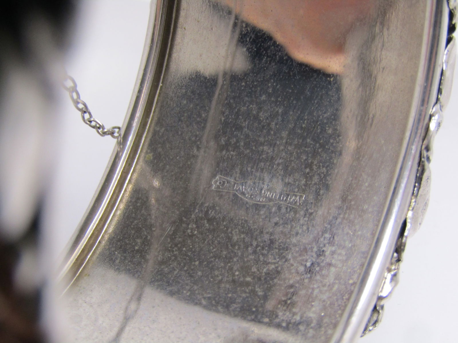 Vintage Wide Raised Hinged Bracelet, Hollywood Regency Style, Whiting & Davis, 1950's, 6.5" - 4