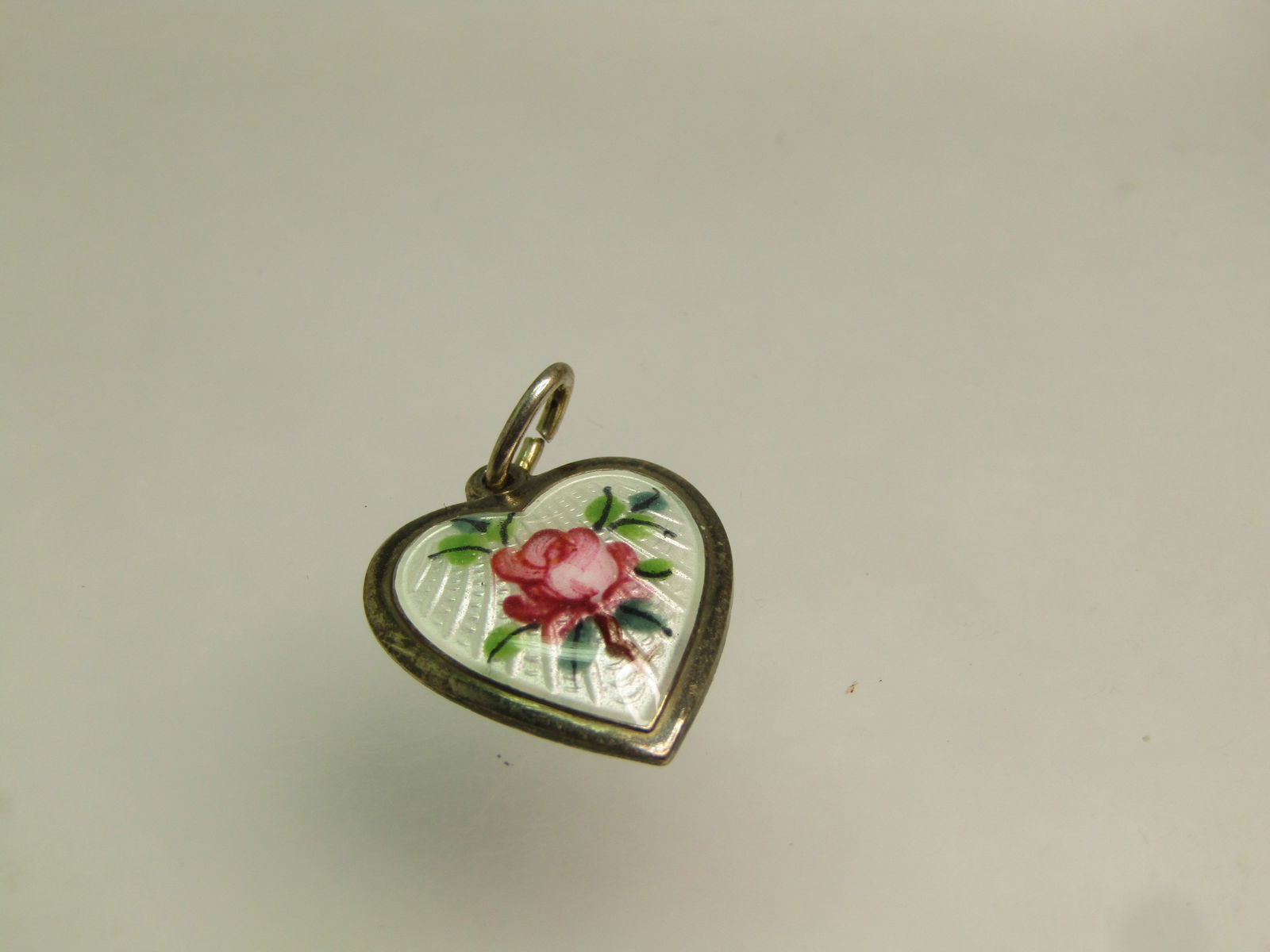 Vintage Sterling Rose Guilloche Pendant, David Andersen, Norway, 1940's - 2