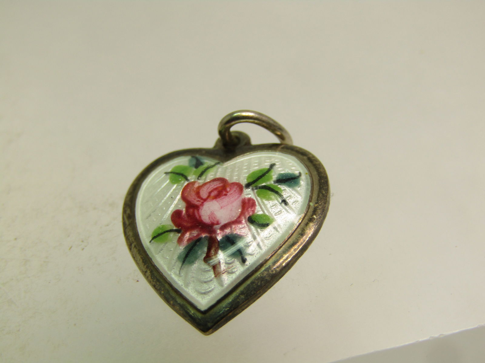 Vintage Sterling Rose Guilloche Pendant, David Andersen, Norway, 1940's - 4