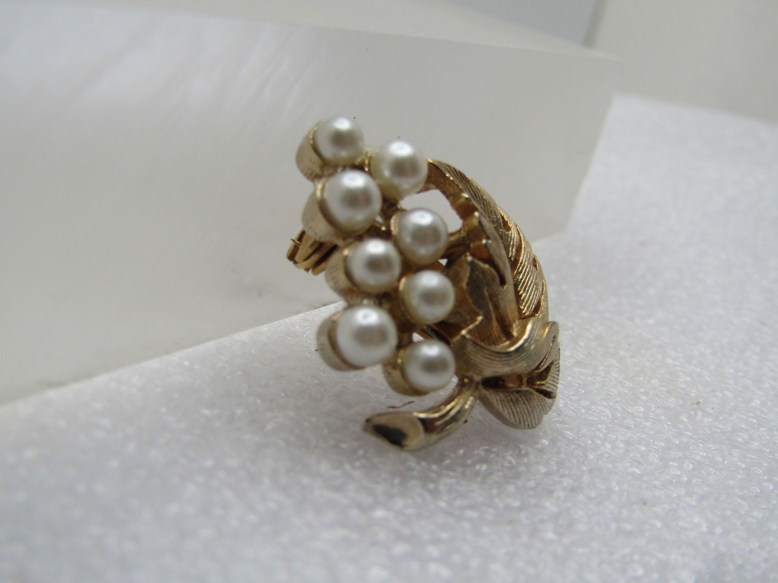 Vintage 10kt 6mm Pearl Earrings, Pierced Studs, Signed, 1960's-1980's - 3